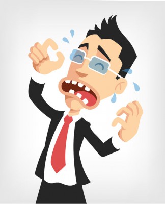 41255946 - frustrated businessman. vector flat illustration